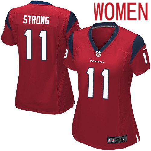 Women Houston Texans 11 Jaelen Strong Red Nike Player Game NFL Jersey
